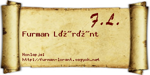 Furman Lóránt névjegykártya